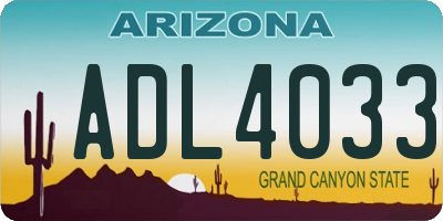 AZ license plate ADL4033
