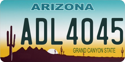 AZ license plate ADL4045