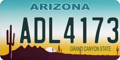 AZ license plate ADL4173