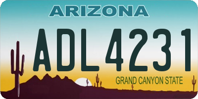 AZ license plate ADL4231