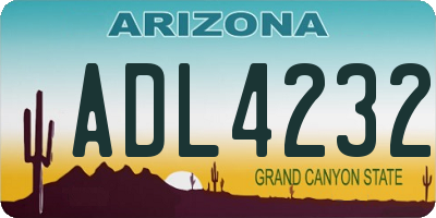 AZ license plate ADL4232