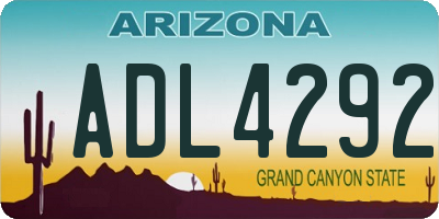 AZ license plate ADL4292