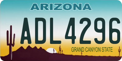 AZ license plate ADL4296