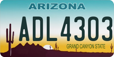 AZ license plate ADL4303