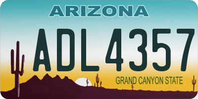 AZ license plate ADL4357