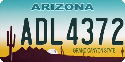 AZ license plate ADL4372