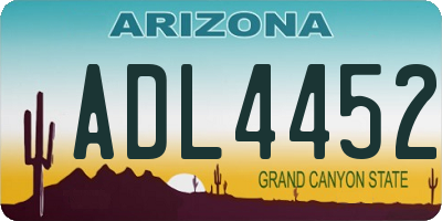AZ license plate ADL4452