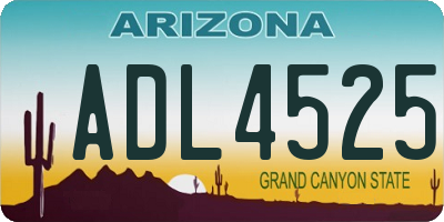 AZ license plate ADL4525