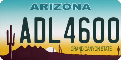 AZ license plate ADL4600
