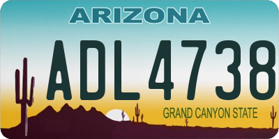 AZ license plate ADL4738