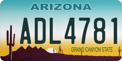 AZ license plate ADL4781