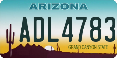 AZ license plate ADL4783
