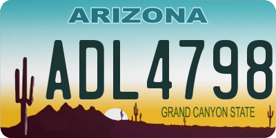 AZ license plate ADL4798