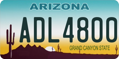 AZ license plate ADL4800