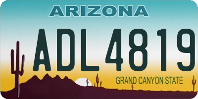 AZ license plate ADL4819