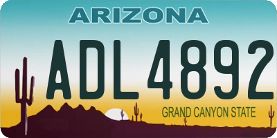 AZ license plate ADL4892