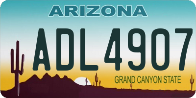 AZ license plate ADL4907