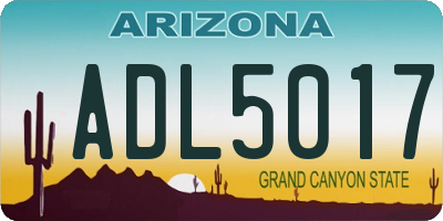 AZ license plate ADL5017