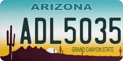 AZ license plate ADL5035
