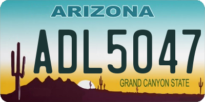 AZ license plate ADL5047