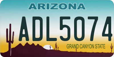 AZ license plate ADL5074