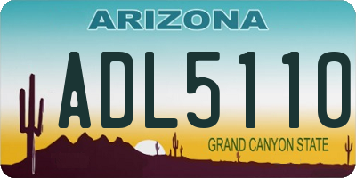 AZ license plate ADL5110