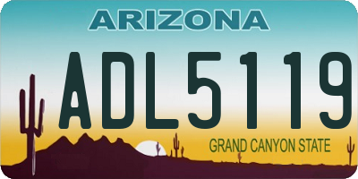 AZ license plate ADL5119