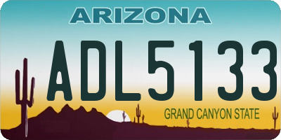 AZ license plate ADL5133