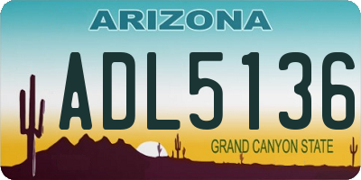 AZ license plate ADL5136