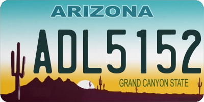 AZ license plate ADL5152