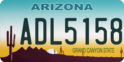 AZ license plate ADL5158