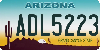 AZ license plate ADL5223