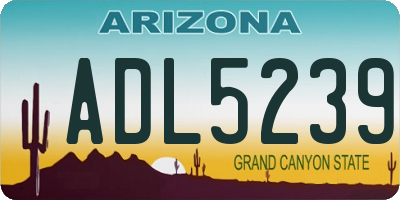 AZ license plate ADL5239