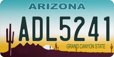 AZ license plate ADL5241