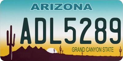 AZ license plate ADL5289