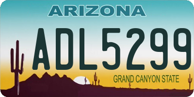 AZ license plate ADL5299