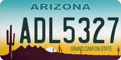 AZ license plate ADL5327