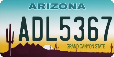 AZ license plate ADL5367