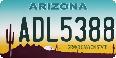 AZ license plate ADL5388