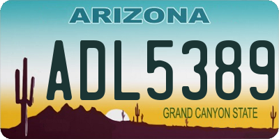 AZ license plate ADL5389