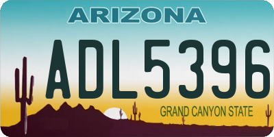 AZ license plate ADL5396