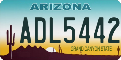 AZ license plate ADL5442