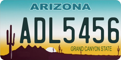 AZ license plate ADL5456