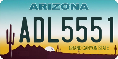 AZ license plate ADL5551