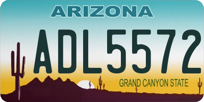 AZ license plate ADL5572