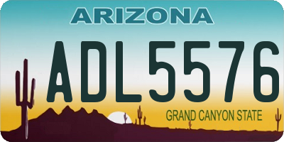 AZ license plate ADL5576