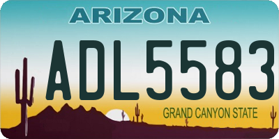 AZ license plate ADL5583