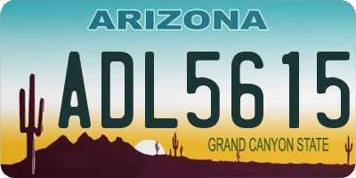AZ license plate ADL5615