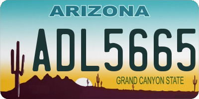 AZ license plate ADL5665