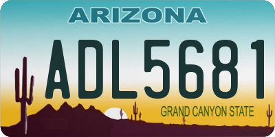 AZ license plate ADL5681